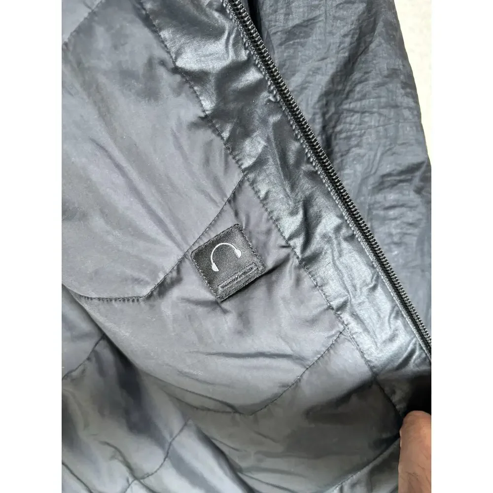 Nike Air Jordan Parka Jacket Mens Small Black Fly Hooded Primaloft Insulated Zip